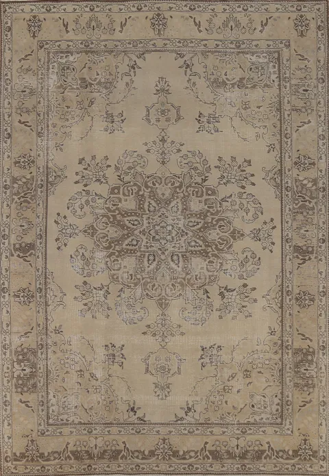 Distressed Wool Tabriz Persian Area Rug 8x11