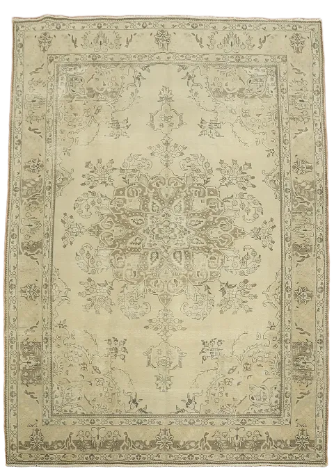 Distressed Wool Tabriz Persian Area Rug 8x11