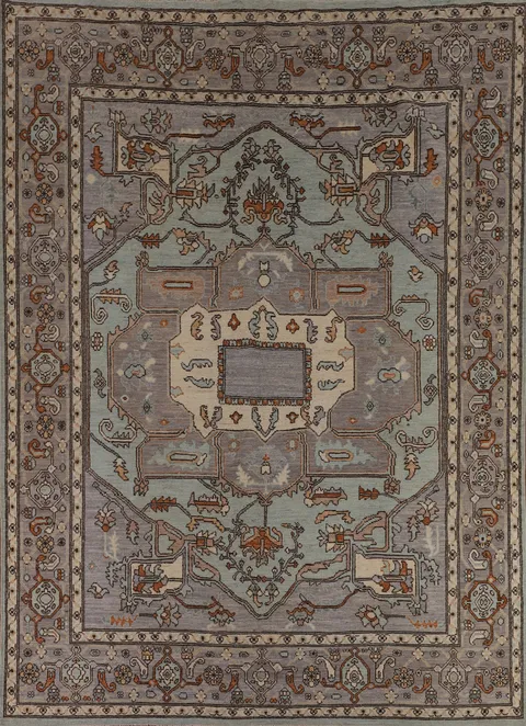 Light Blue Oushak Vegetable Dye Area Rug 8x10
