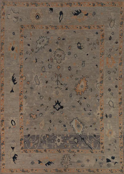 All-Over Floral Oushak Vegetable Dye Area Rug 8x10