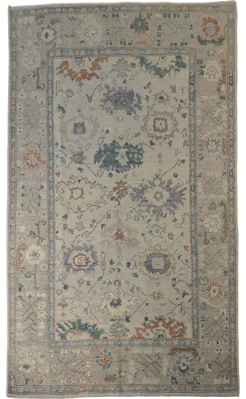 Vegetable Dye Oushak Turkish Area Rug 6x9
