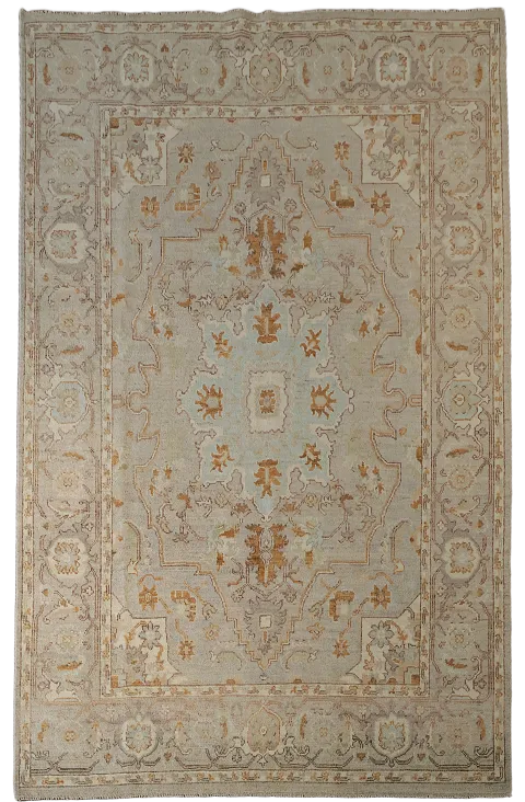 Vegetable Dye Oushak Turkish Area Rug 6x9
