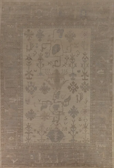 Vegetable Dye Oushak Oriental Large Rug 10x14