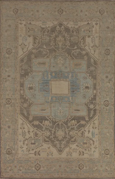 Vegetable Dye Oushak Turkish Area Rug 6x9
