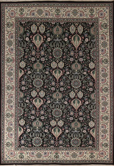 Black Vegetable Dye Aubusson Chinese Area Rug 6x10