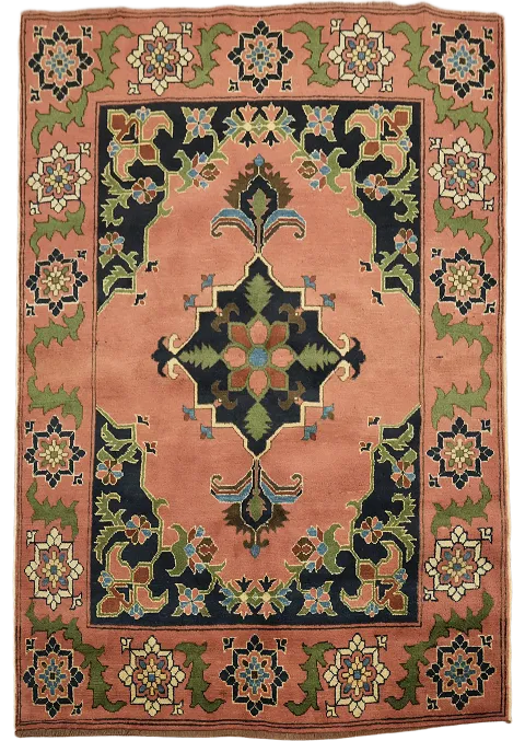 Geometric Wool Anatolian Turkish Rug 5x6