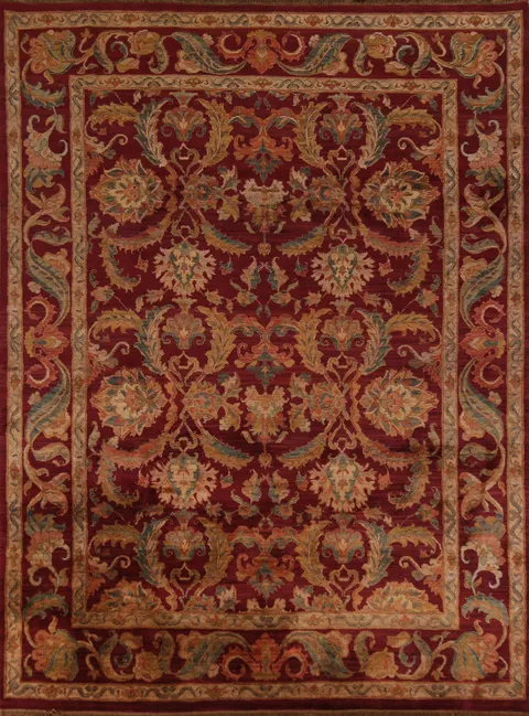 All-Over Floral Red Agra Indian Area Rug 8x10