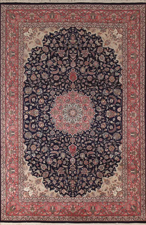 Vegetable Dye Floral Kashan Chinese Area Rug 6x9