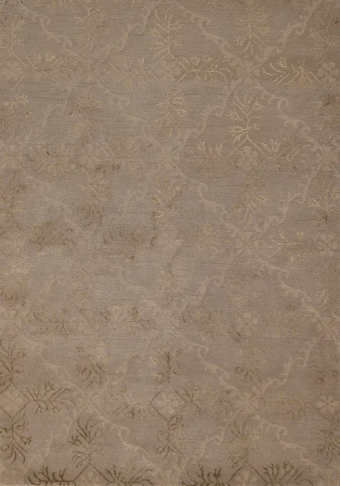 All-Over Beige Nepalese Contemporary Rug 4x6