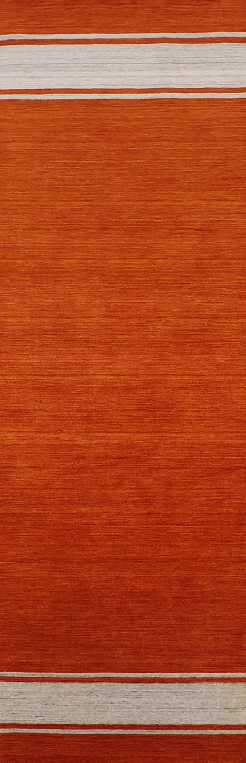 Orange Gabbeh Oriental Runner Rug 3x11