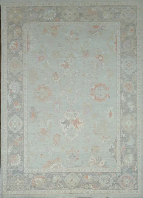 Vegetable Dye Oushak Turkish Area Rug 9x12