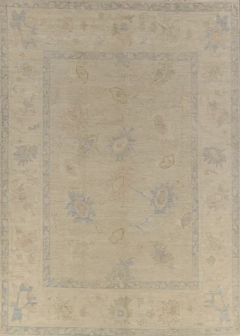 Vegetable Dye Oushak Turkish Area Rug 9x12