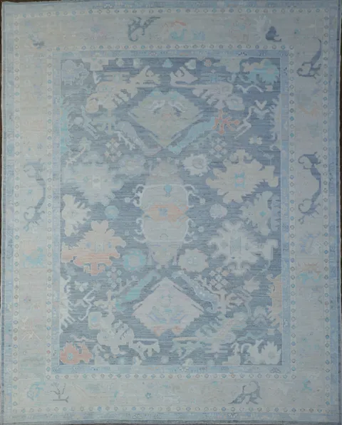 Vegetable Dye Oushak Turkish Area Rug 10x12