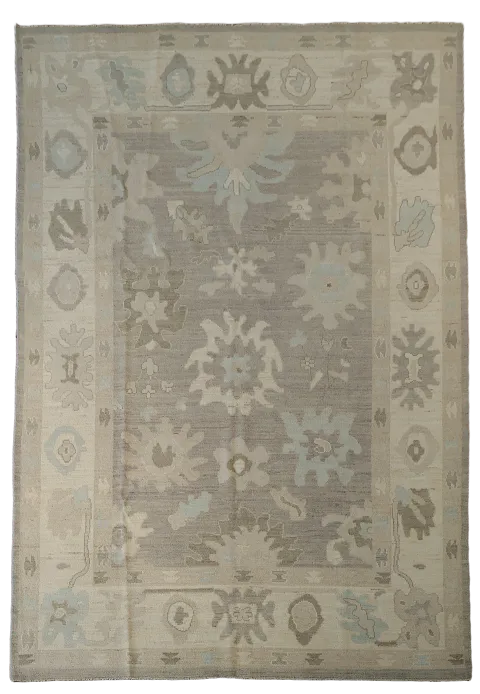 Vegetable Dye Oushak Turkish Area Rug 6x9