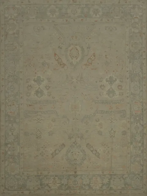 Vegetable Dye Oushak Turkish Area Rug 9x12