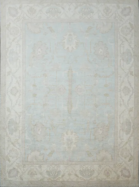 Vegetable Dye Oushak Turkish Area Rug 9x12
