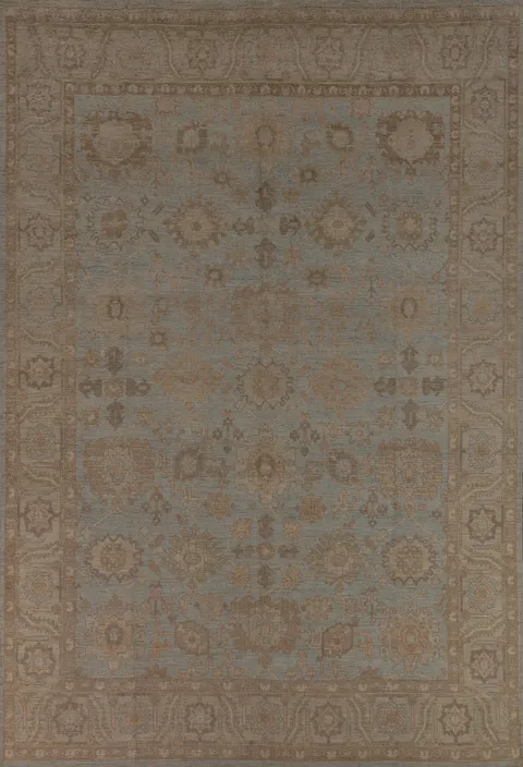Vegetable Dye Oushak Turkish Area Rug 9x12