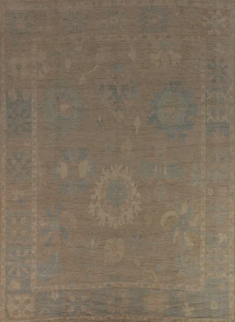 Vegetable Dye Oushak Turkish Area Rug 9x12