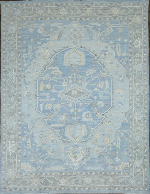 Vegetable Dye Oushak Turkish Area Rug 9x12