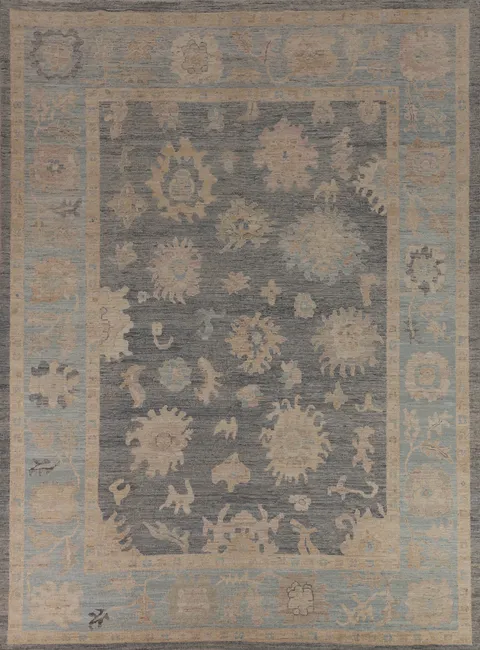 Vegetable Dye Oushak Turkish Area Rug 9x12