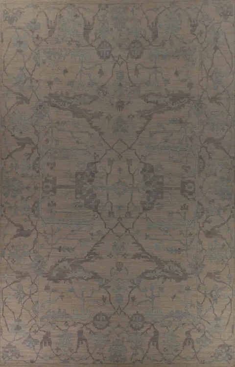 Vegetable Dye Oushak Turkish Large Rug 14x19