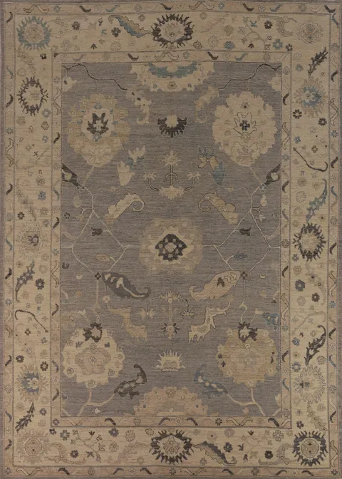 Vegetable Dye Oushak Turkish Area Rug 9x12