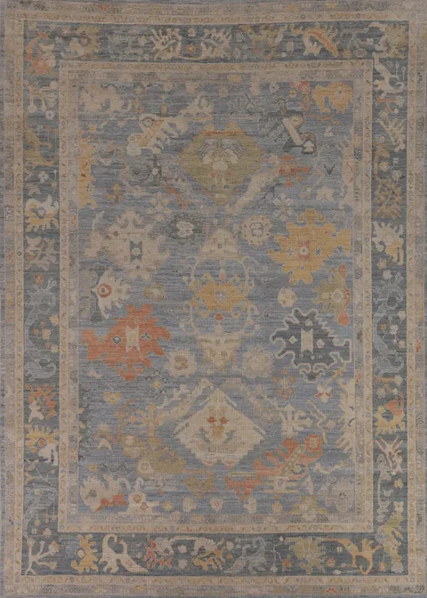 Vegetable Dye Oushak Turkish Area Rug 9x12