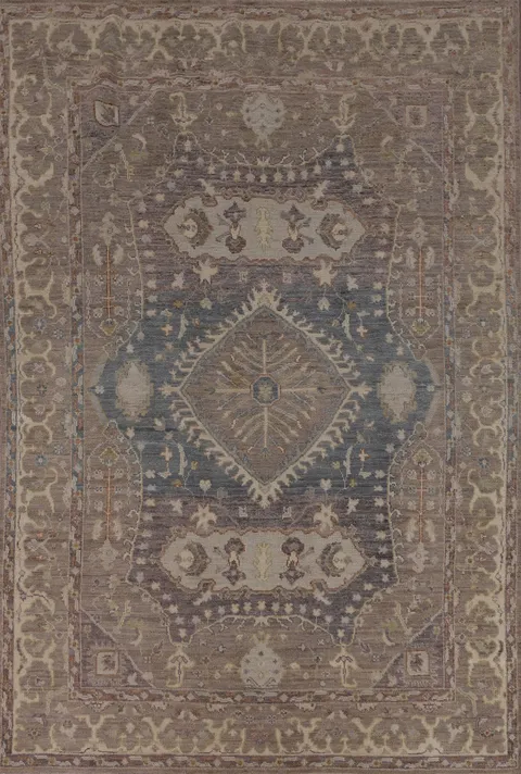 Vegetable Dye Oushak Turkish Area Rug 6x9