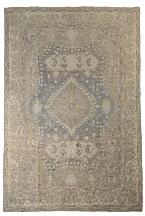 Vegetable Dye Oushak Turkish Area Rug 6x9
