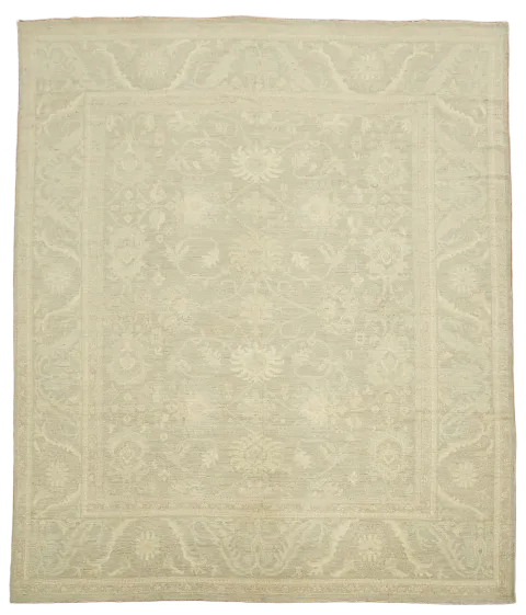 Vegetable Dye Neutral Oushak Turkish Large Rug 12x14 ft