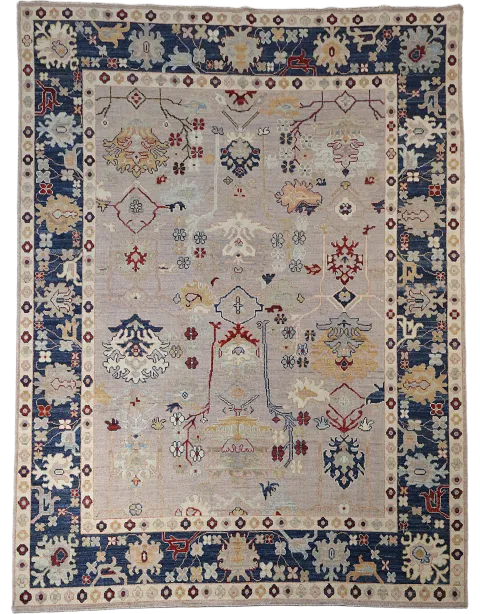 Vegetable Dye Oushak Turkish Wool Area Rug 8x10