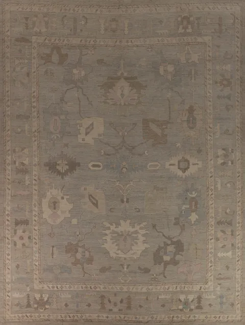 Vegetable Dye Oushak Turkish Large Rug 10x14