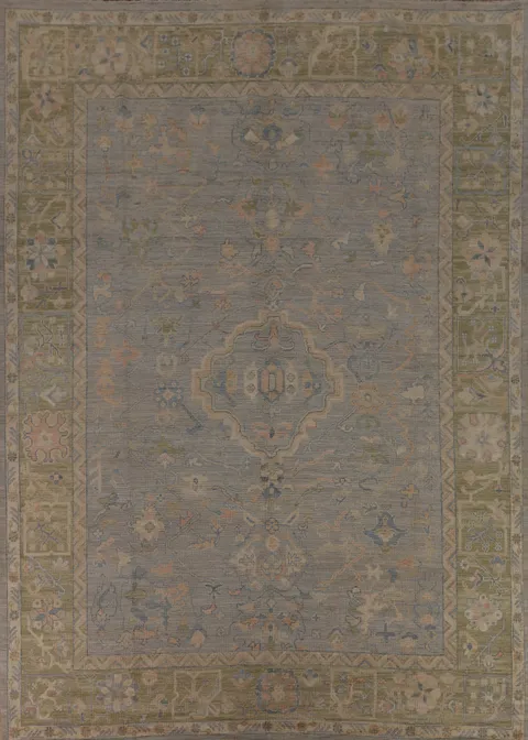 Vegetable Dye Oushak Turkish Area Rug 9x12
