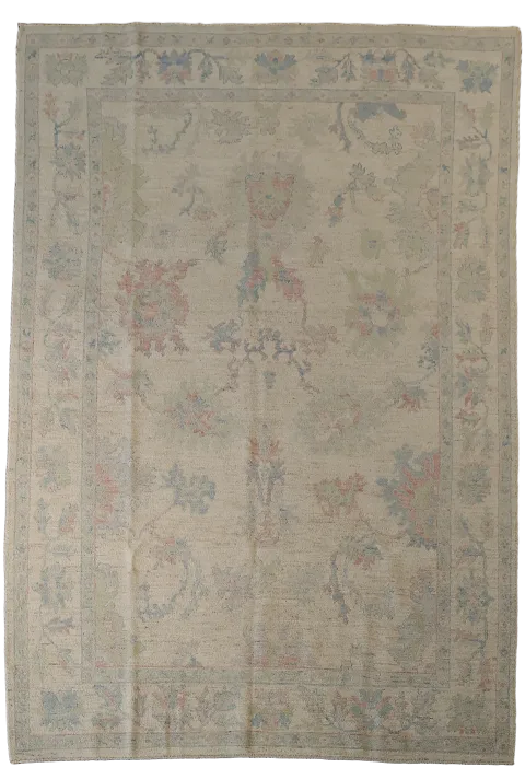 Vegetable Dye Oushak Turkish Area Rug 6x9