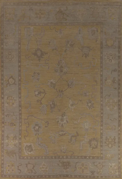 Vegetable Dye Wool Oushak Turkish Large Rug 10x14