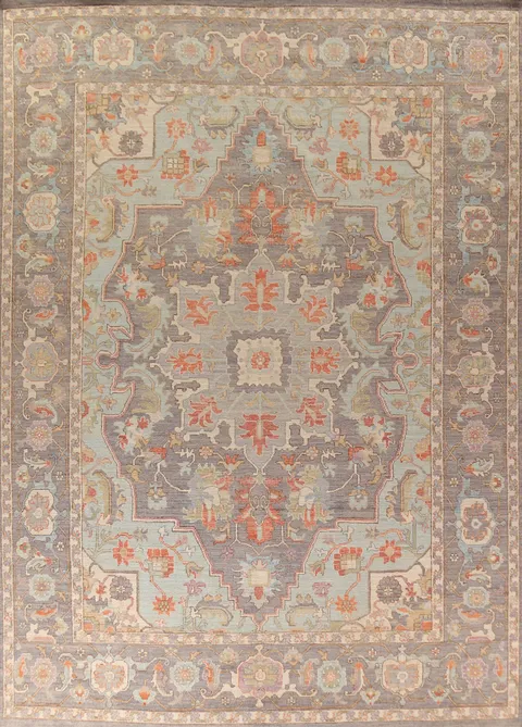Vegetable Dye Oushak Turkish Large Rug 10x14