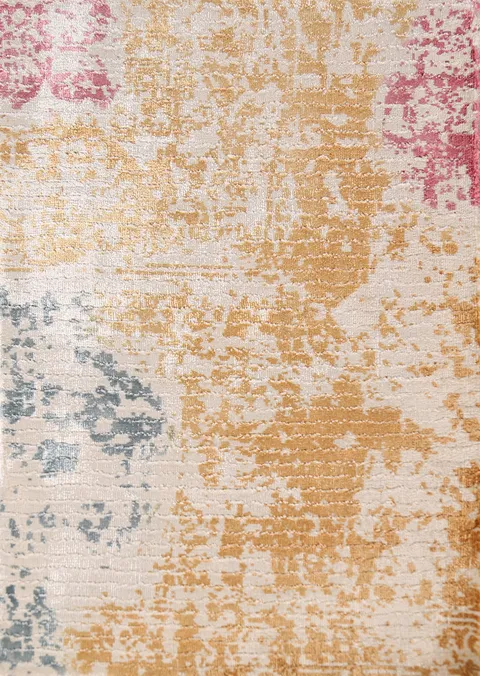 Handmade Gold Abstract Contemporary Rug 2x3