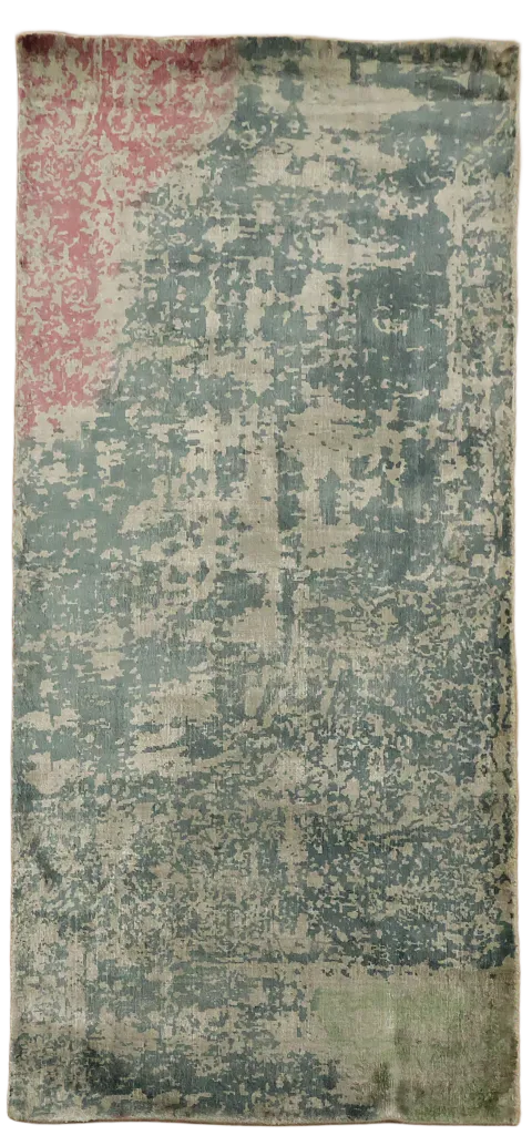 Soft Abstract Pattern Teal Rug for Modern Foyer 3'x6'