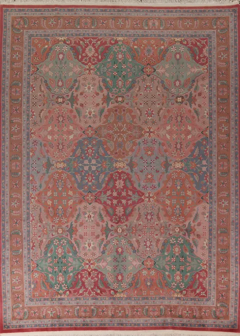 Pink Floral Aubusson Oriental Area Rug 9x12