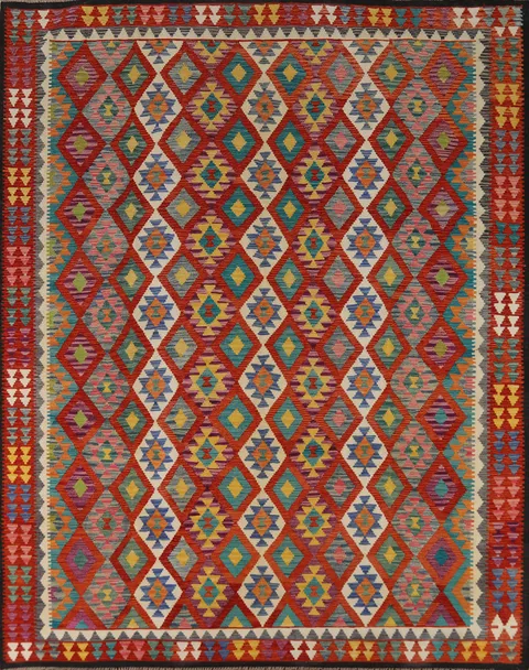 All-Over Wool Kilim Oriental Area Rug 8x10