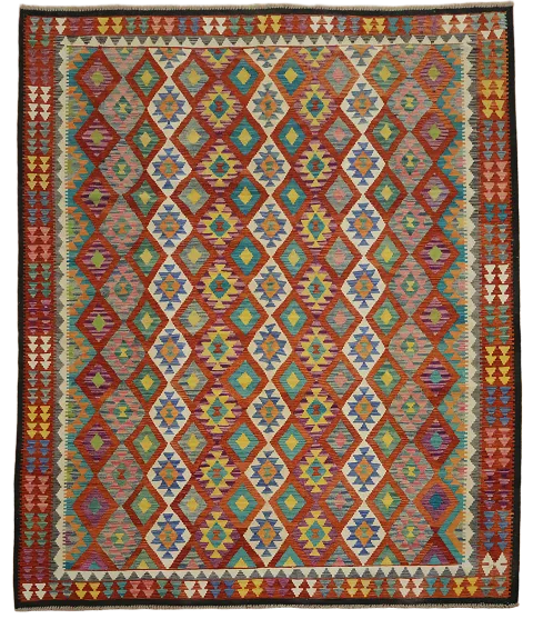 All-Over Wool Kilim Oriental Area Rug 8x10
