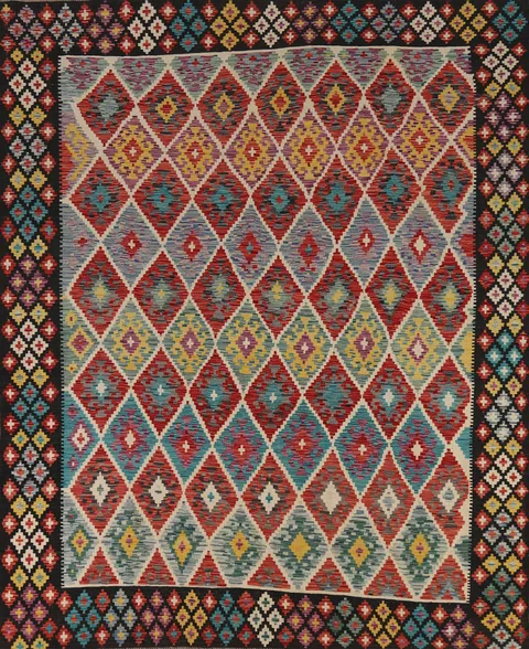 Reversible Wool Kilim Oriental Area Rug 8x10