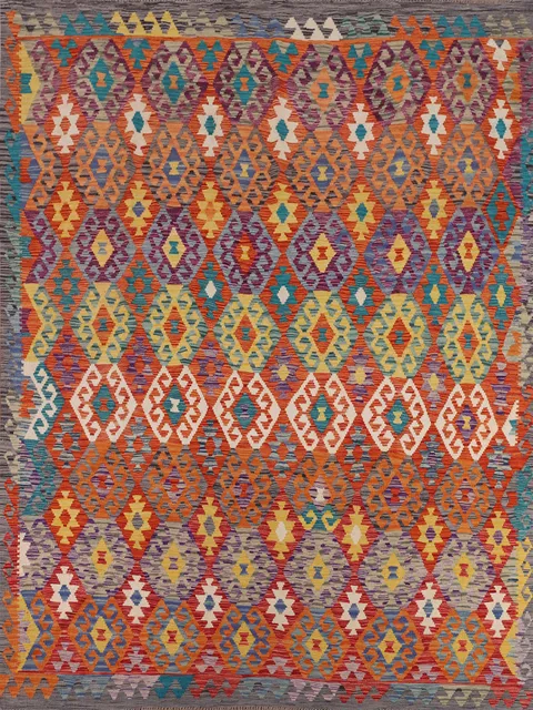 Reversible Wool Kilim Oriental Area Rug 8x10