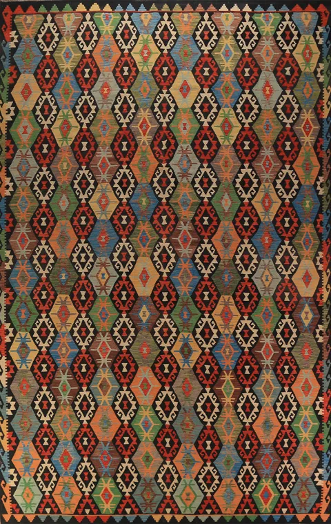Flat Weave Kilim Oriental Large Rug 10x16