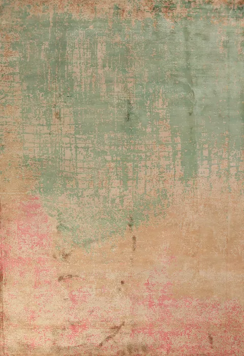 Contemporary Colorful Wool Abstract Indian Area Rug 7x10
