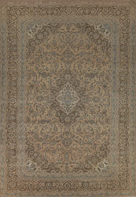 Wool Traditional Mashad Persian Area Rug 10x13