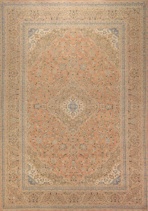 Traditional Wool Floral Mashad Persian Area Rug 10x13