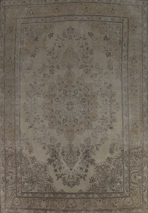 Vintage Wool Tabriz Persian Area Rug 10x13