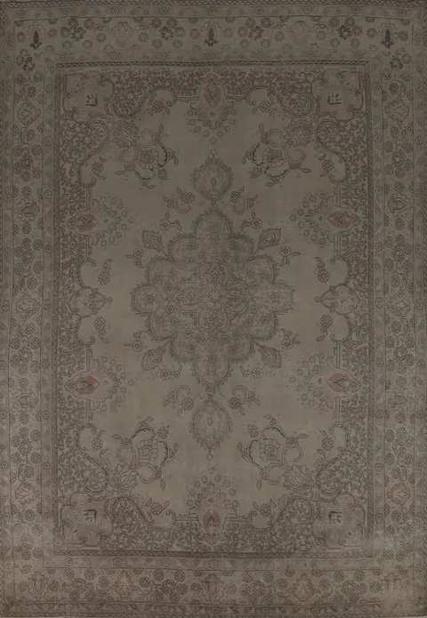 Vintage Wool Tabriz Persian Area Rug 10x13