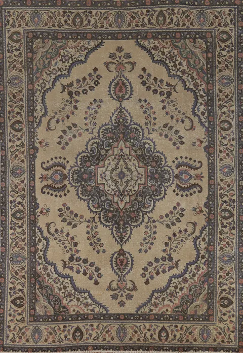 Vintage Wool Tabriz Persian Area Rug 8x11
